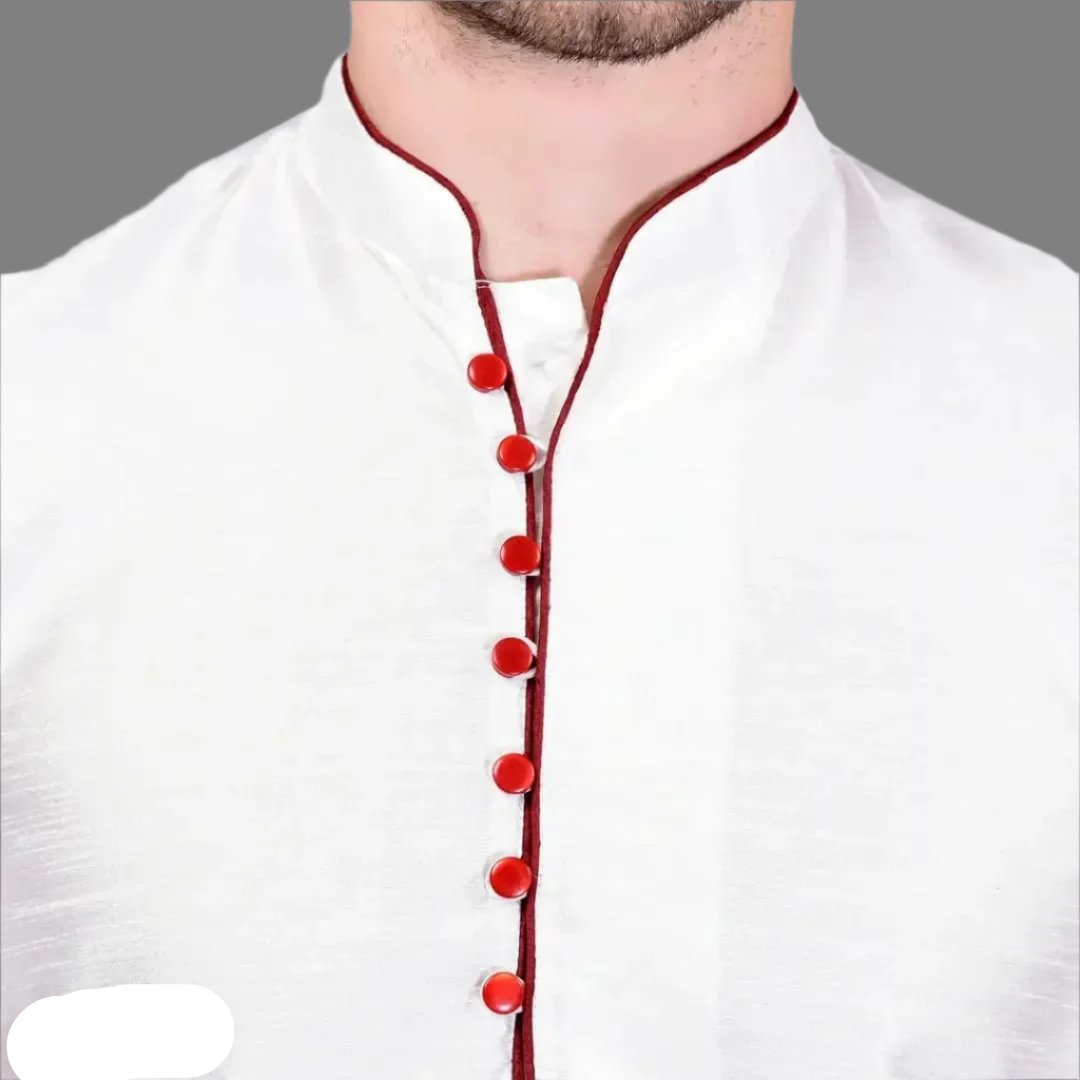 Stylish Silk Kurta & Bottom Set for Men
Size: M, L, XL, XXL
 Color:  White
 Fabric:  Silk
 Type:  Kurta Sets
 Style:  Solid
 Design Type:  Kurta & Bottom Sets
This stylish silk kurta and bottom set for men combines comfort and elegance. Made from high-quality silk, it offers a luxurious feel and drapes effortlessly on the body. The intricate design and vibrant colors make it a perfect choice for any occasion. Upgrade your traditional wardrobe with